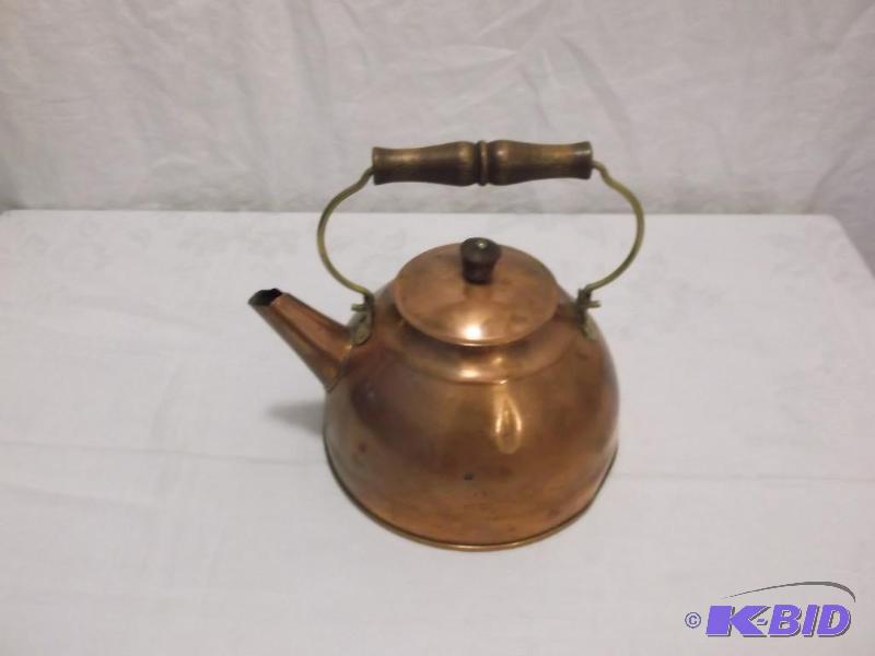 lot 6 image: Revere Ware copper tea pot make a great displ...