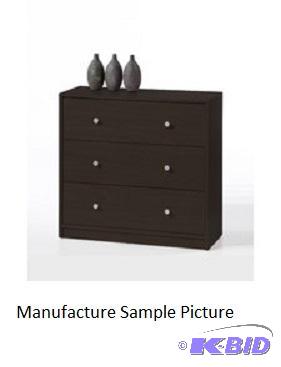 lot 117 image: Black Three Drawer Chest -&nbspOverall Heigh...