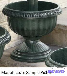 lot 122 image: Green Urn Planter - Molded plastic looks grea...