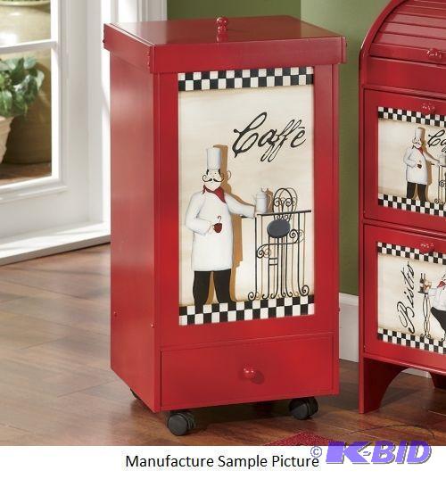 lot 123 image: Chef Design Trash Bin - Red - An essential st...