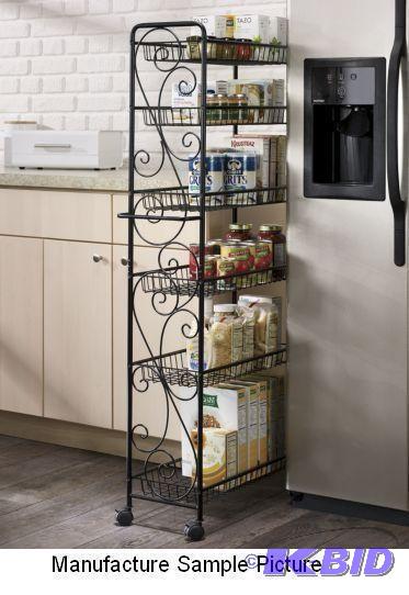 lot 140 image: Rolling Black Scrolled Pantry -&nbspNo need ...