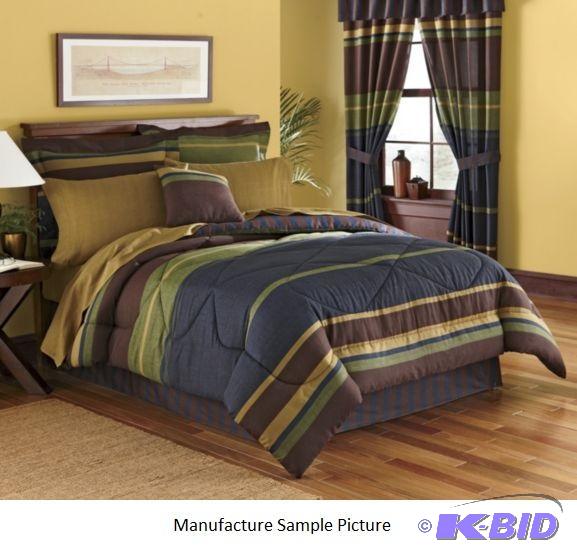 lot 141 image: Chester Stripe Bed in a Bag - Queen - Has sag...