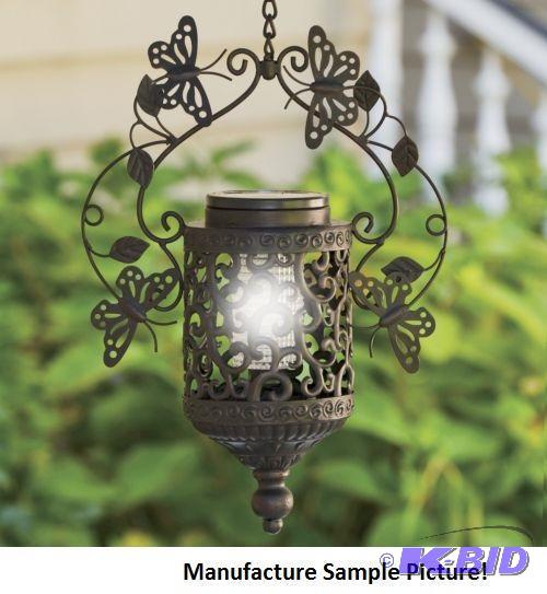 lot 143 image: Solar Hanging Butterfly Lantern - Exquisitely...