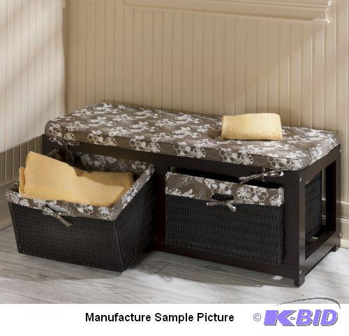 lot 157 image: Basket Storage Bench -&nbspHave a seat to ta...
