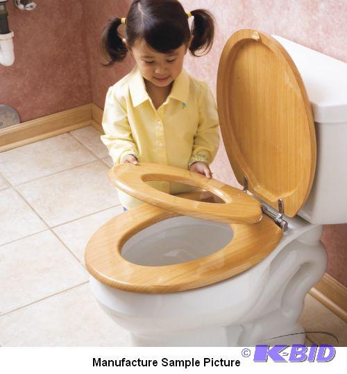 lot 160 image: Wooden Family Toilet Seat -&nbspGreat for sm...