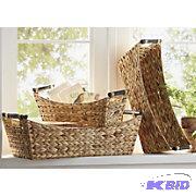 lot 171 image: Three Wicker Basket Set - Retail $79.95 - New...