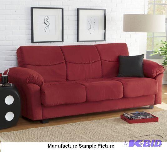 lot 204 image: Red Klik Klak Sofa - When your guests settle ...