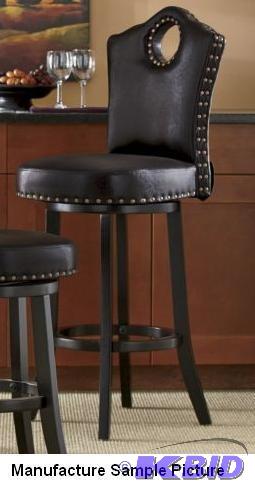lot 27 image: Nailhead Swivel Stool - Perfect for an eat-in...