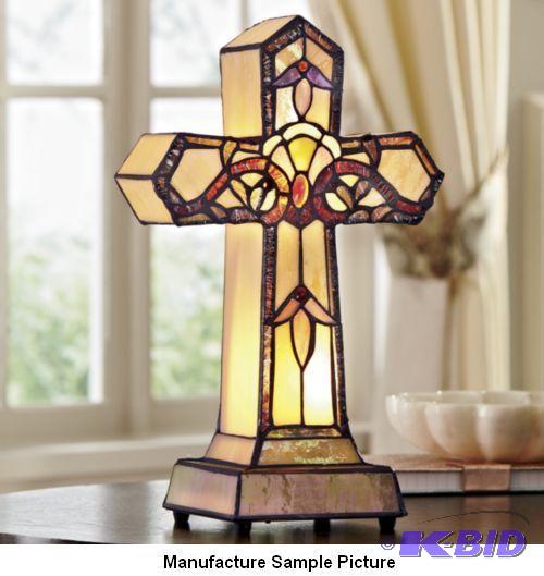 lot 56 image: Tiffany Style Lighted Cross -&nbspIf you lov...
