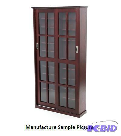 lot 63 image: Cherry Exclusive Sliding Door Media Cabinet -...