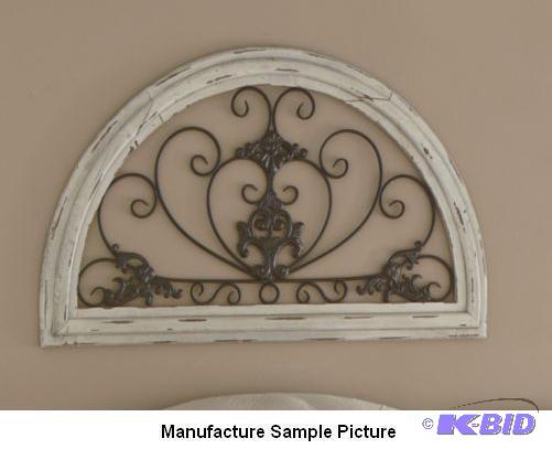 lot 69 image: Demilune Wall Art - Stamped, scrolled metal i...