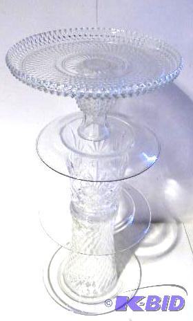 lot 7 image: Glass Bird Bath - 12" in diameter x 25 1...