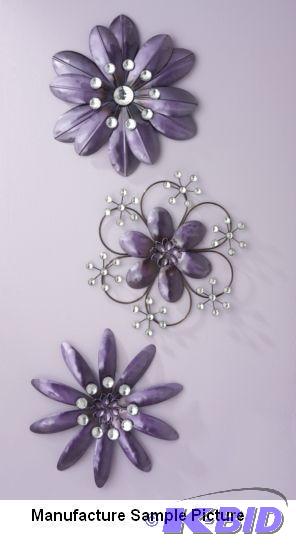 lot 92 image: Purple Crystal Wall Flower Set - These dazzli...