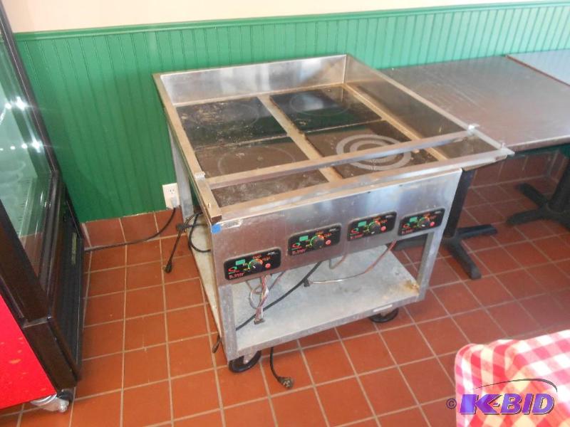 Mr. Induction 4 Burner Cook Top. 4 Drop In Burners and Cart.