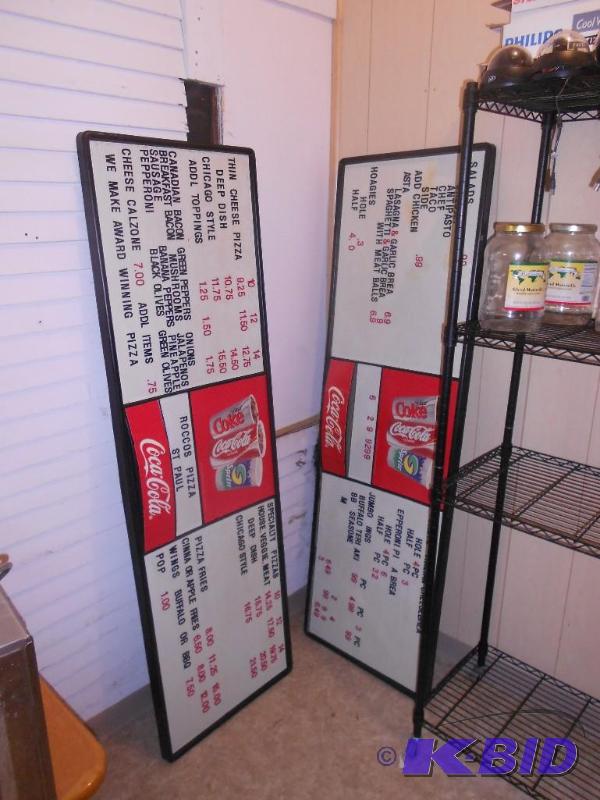 2 Coca Cola Menu Boards
