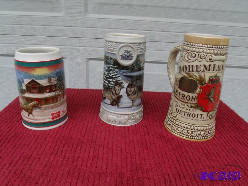 Miller and Strohs Steins   Lot3