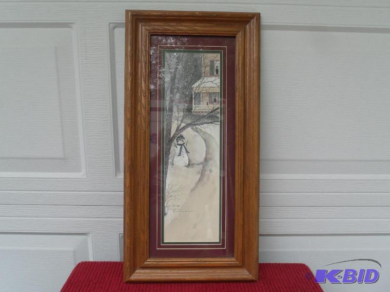 Framed Snowman Print