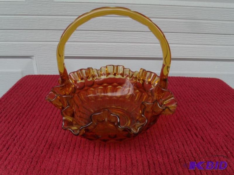 Fenton Amber Basket