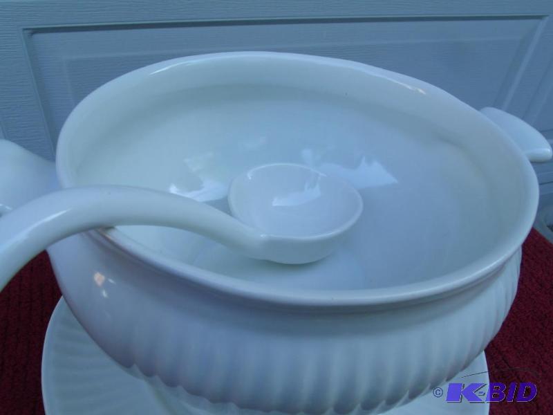 Soup Tureen with Plate and Ladel