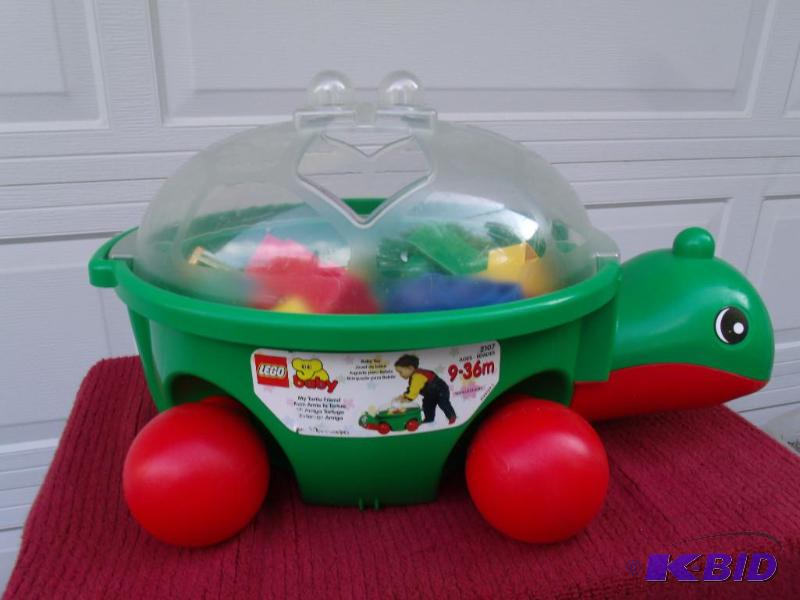Vintage Duplo Turtle with Building Blocks