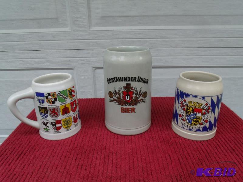 German Stoneware Steins  Lot3
