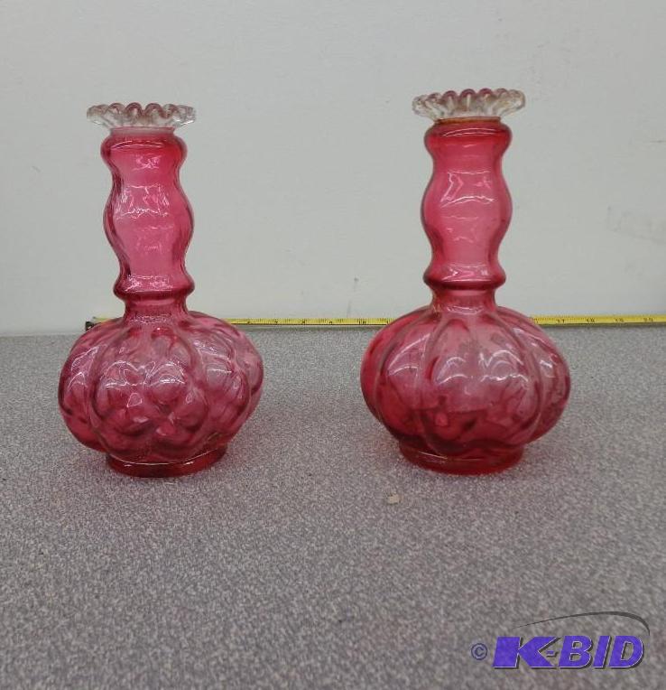 Vintage Candle Holders Red in Color&nbsp 7&q...