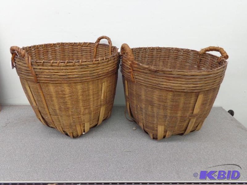 Vintage Woven Baskets 15&quot Tall x 17&quot...