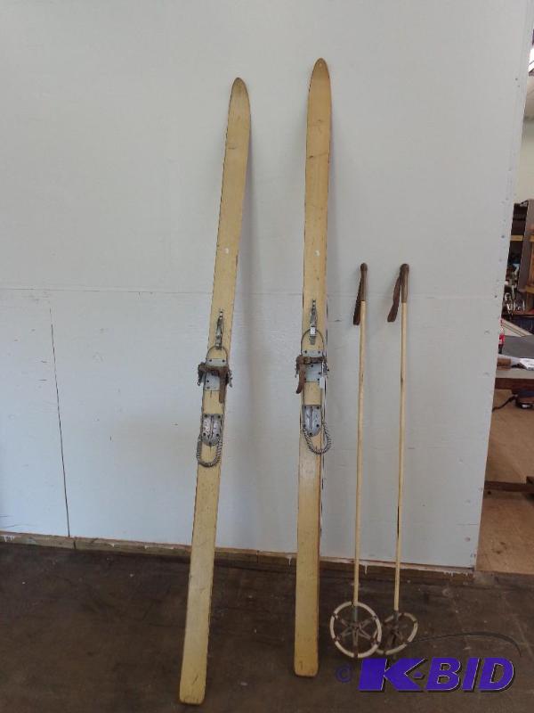Old Wood Down Hill&nbspSkis 7 Long with Re...