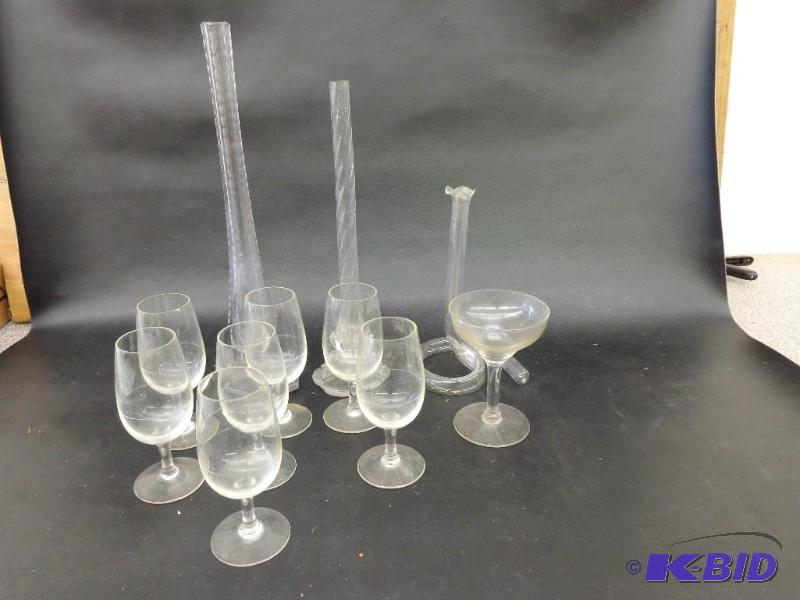 Various Glasses and Vases Lot of 4&quot mini...