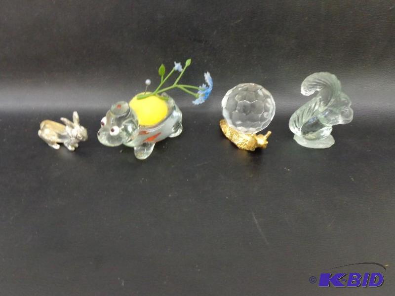 Various Animal Paper Weights 1) Gold Colored ...