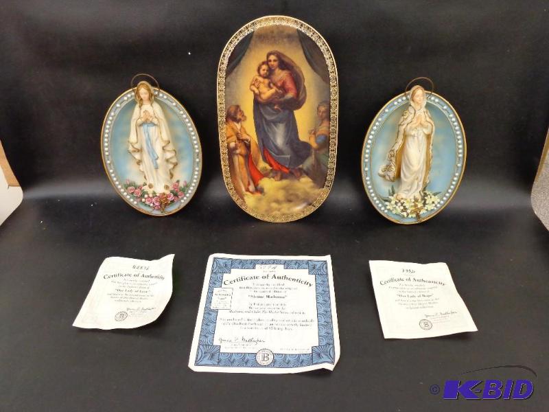 3 Hanging Style Collector Plates Bradford Exc...