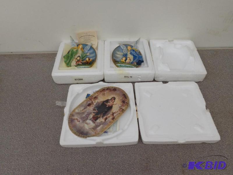 3 Collector and Sculptural Plates Bradford Ex...