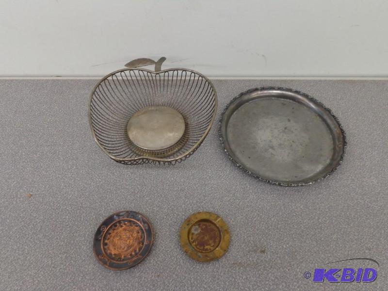 3 Small Serving Trays and 1 Wire Fruit Basket...