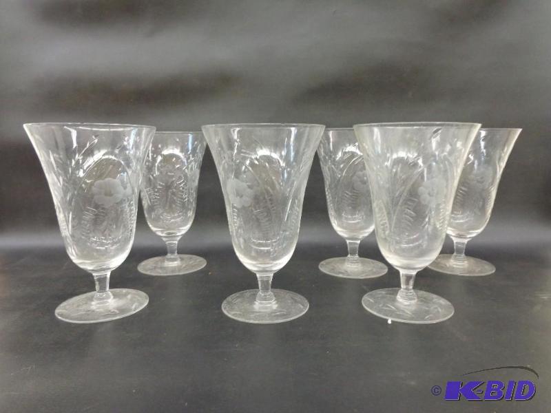 Floral Pattern Wine Glasses 3 12&quot Diame...