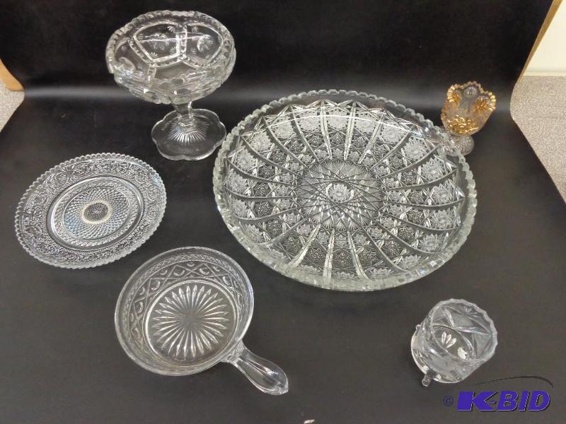 Crystal Crystal Serving Platter Small Pedesta...