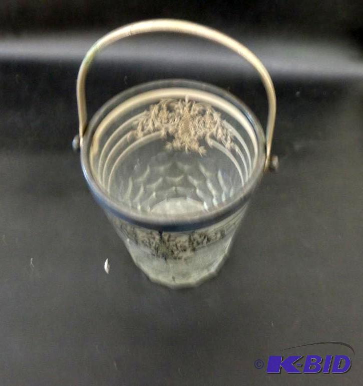 Glass Ice Bucket 6&quot Tall x 4 34&quot W...