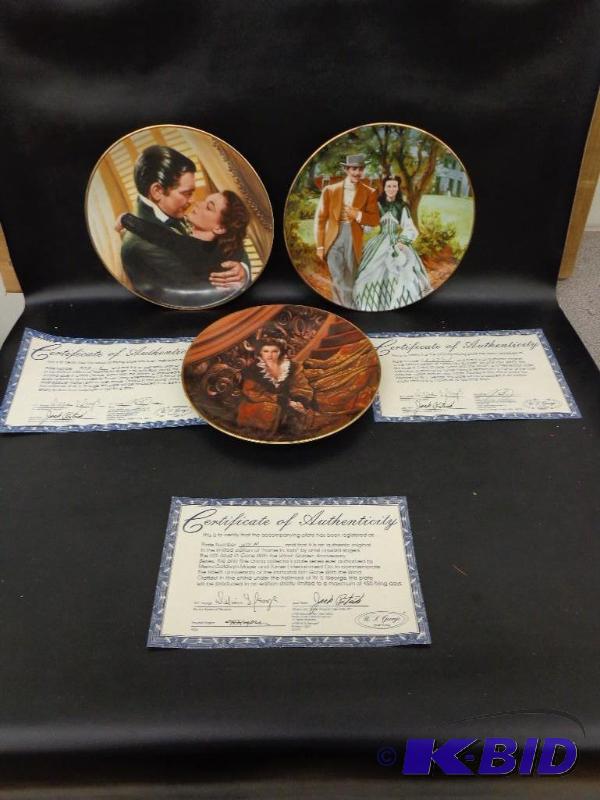 3 Gone with the Wind Collector Plates 8 12&q...