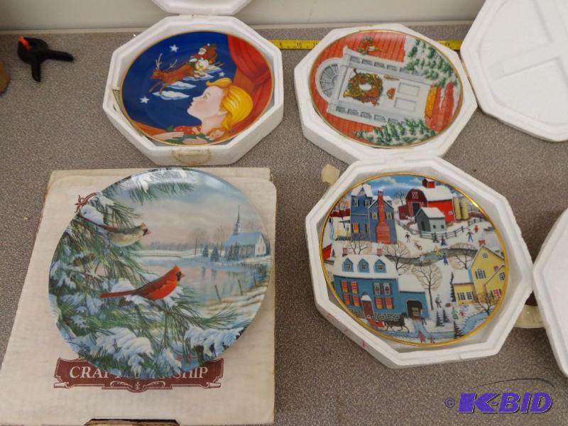 4 Plate Collection 1) Edwin M Knowles Cardina...