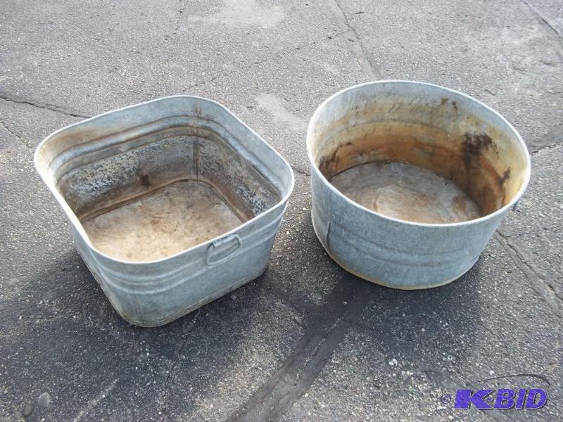 lot 45 image: Pair of Metal Tubs...