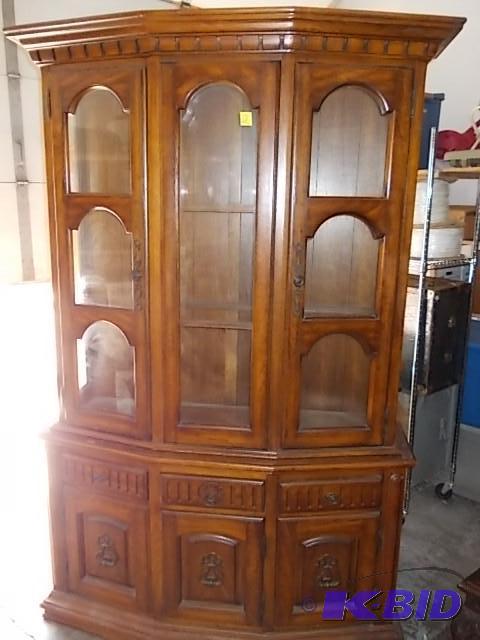 2-Piece Lighted Hutch With Glass Shelves - 54...