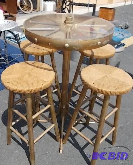 Hand Crafted From An Old Wagon Wheel - (24 in...