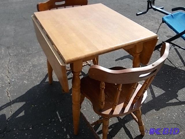Wood Drop Leaf Table &amp 2 Chairs...