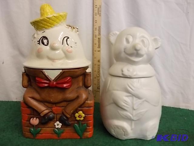 Humpty Dumpty Cookie Jar &amp White Bear Coo...