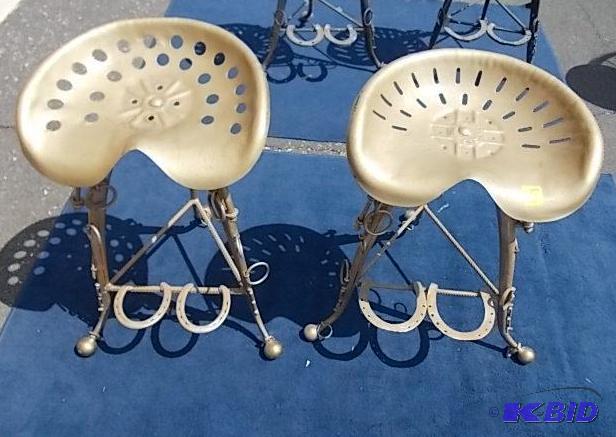 2-Hand Crafted Tractor Seat, Horse Shoe, Hors...