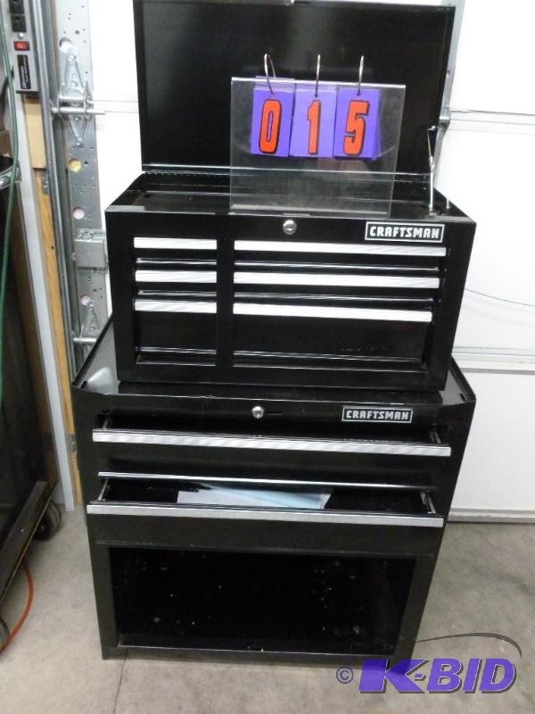 lot 15 image: Craftsman tool box combo. Approx 40" hig...