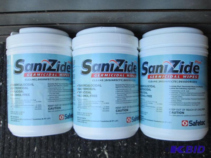 SaniZide germicidal wipes cleans, disinfects,...