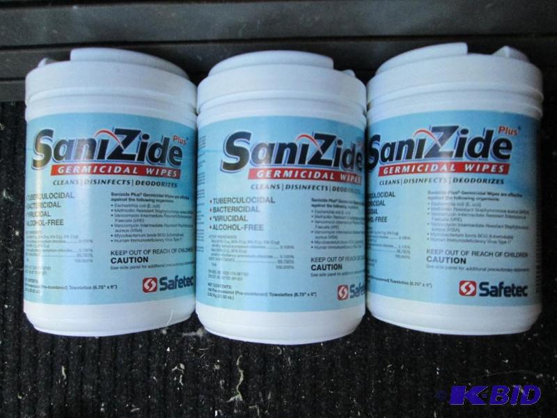 SaniZide germicidal wipes cleans, disinfects,...