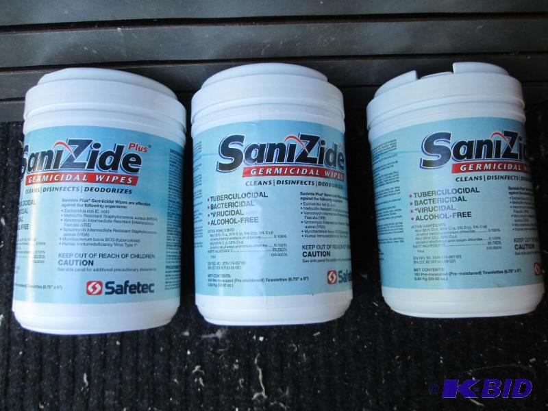 SaniZide germicidal wipes cleans, disinfects,...