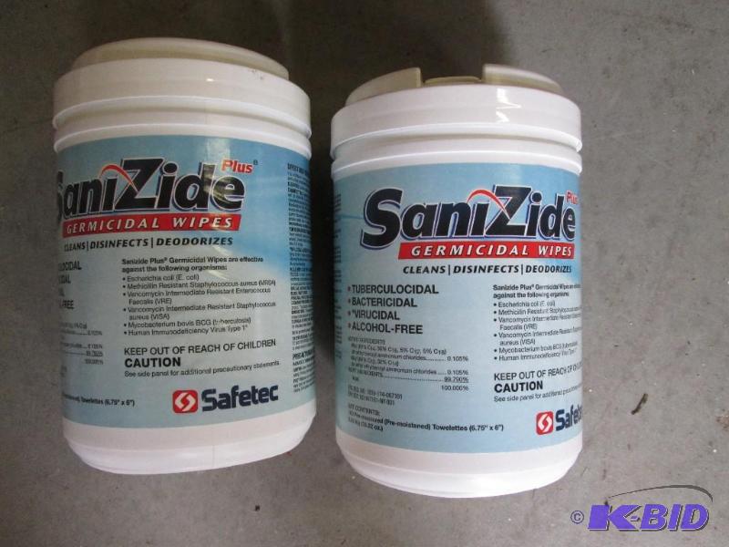 SaniZide germicidal wipes cleans, disinfects,...