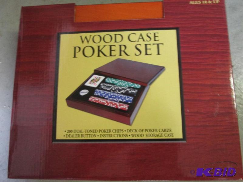Wood case poker set...